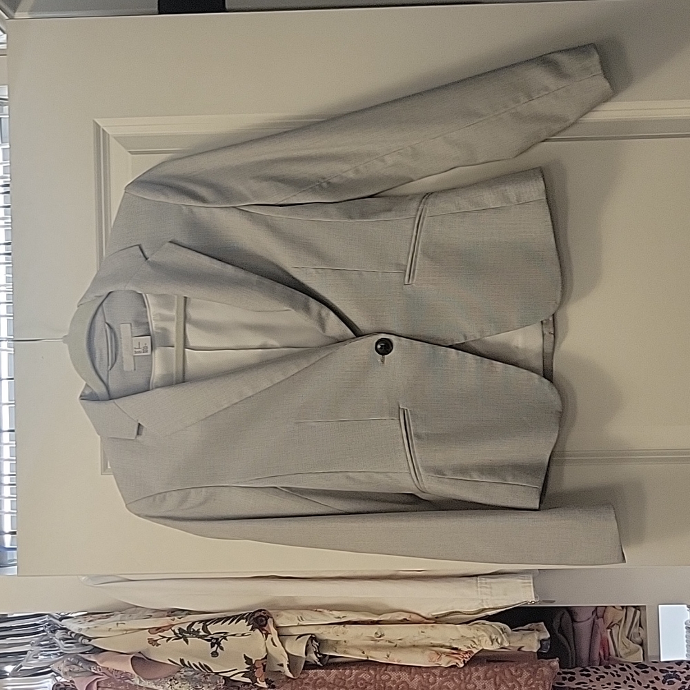 H&M gray single button blazer suit jacket